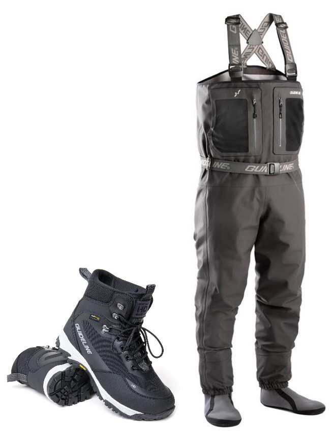 Guideline Laxa 2.0 vadarbukser och Guideline HD Vibram vadarskor - vadarpaket - Vadarlånga byxor + sko -erbjudandepaket - LaxaSGHD10 - 1