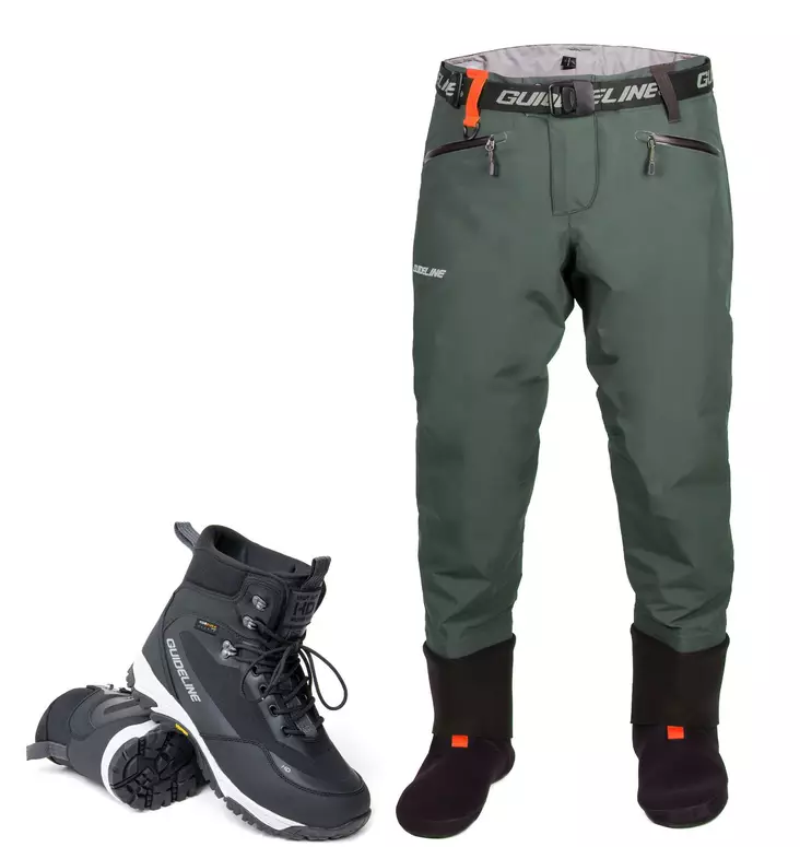 Guideline Laxa Midjevadare och Guideline HD Vibram vadarskor - vadarset - Vadarlånga byxor + sko -erbjudandepaket - LaxawSGHD10 - 1