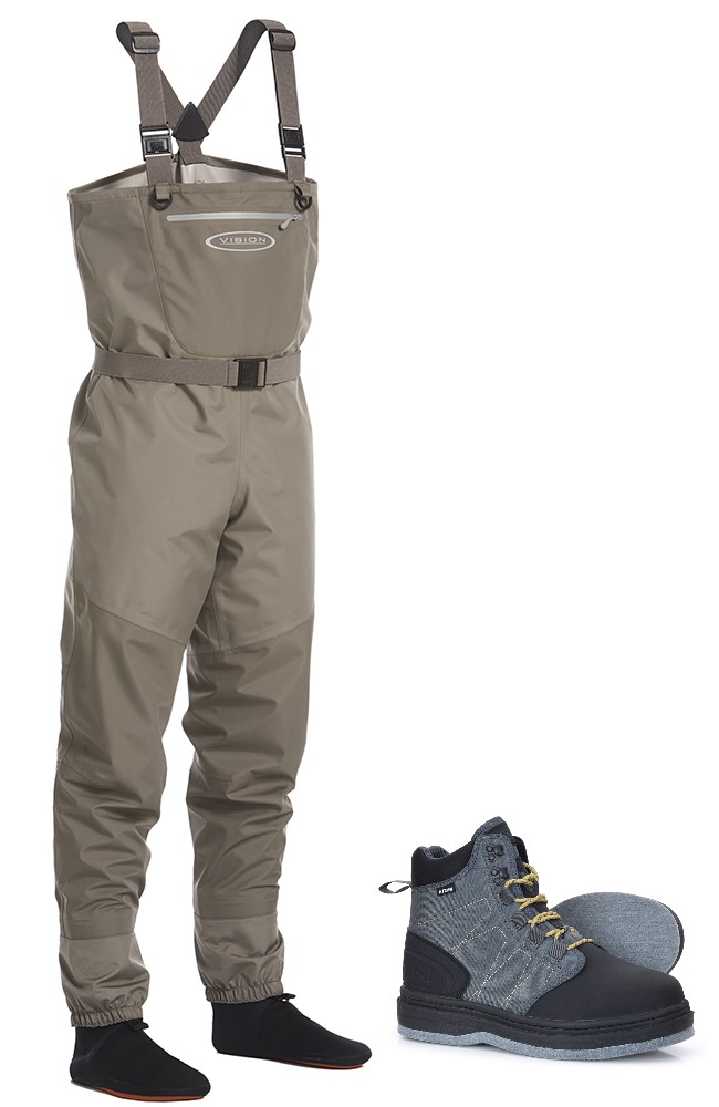 Vision Atom Waders and Vision Atom Felt Wading Boots Package - Waders + Boot Offer Packages - AtomLAtomH10 - 1