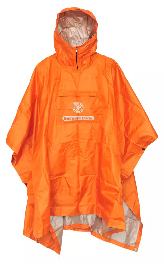JR Gear Lättvikts Poncho, orange regnponcho - Regnkläder - 4897028446301 - 1