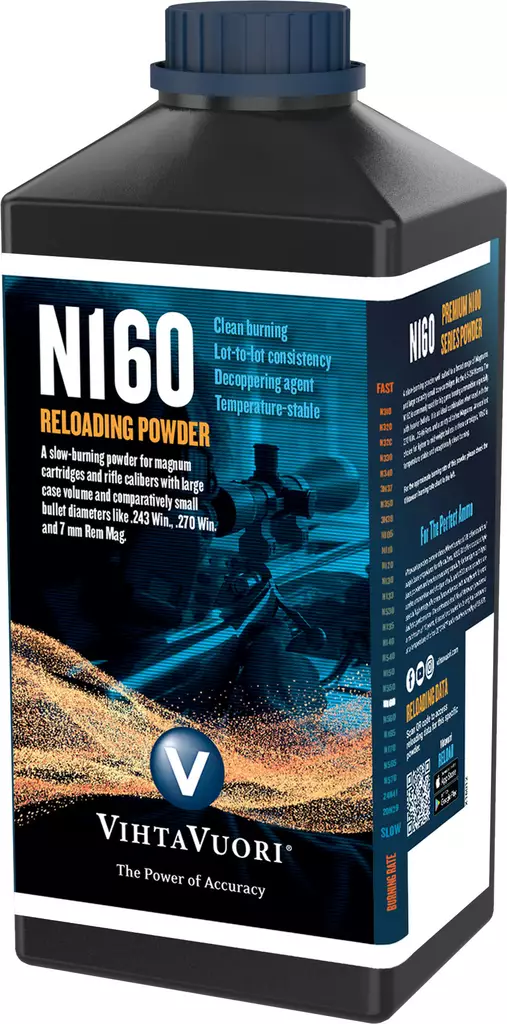 N160 krut, Vihtavuori, 1 kg burk - Krutvär - 6420615700081 - 2
