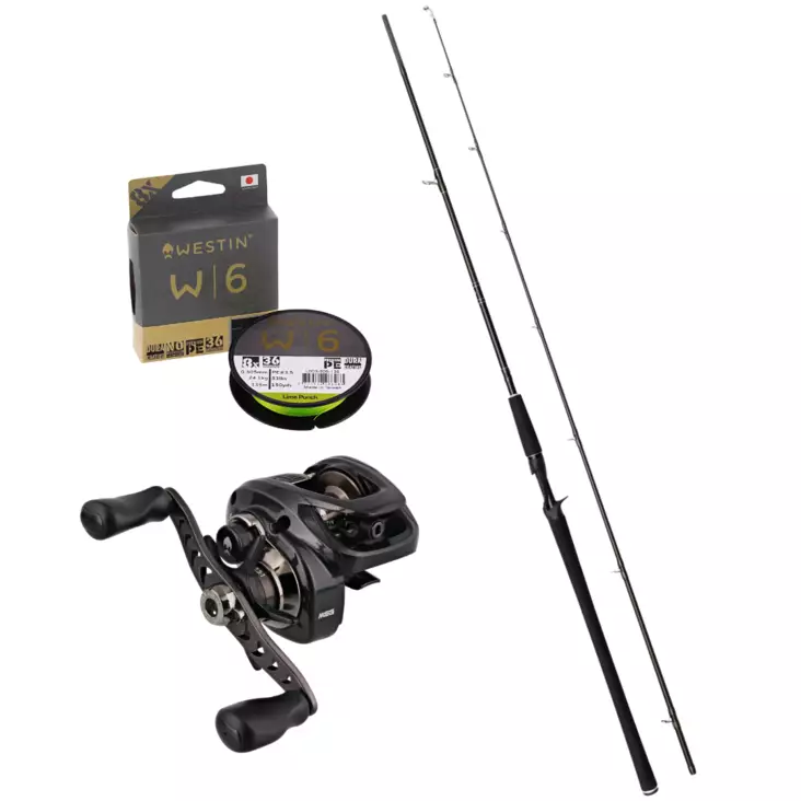 Westin W4 200 baitcasting reel + Westin W2 Powercast-T baitcasting rod set - Fishing Rod Sets - 57075494912561 - 1