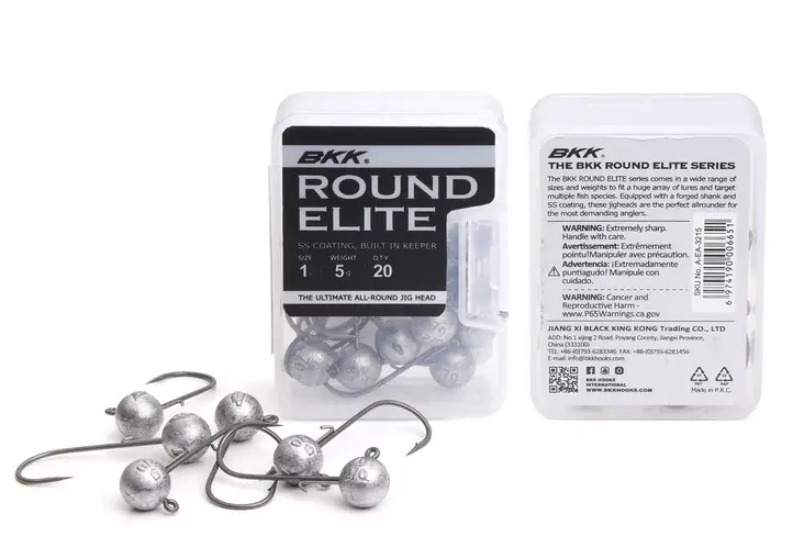 BKK Round Elite Jig Heads 20pcs Bulk Package - Jigheads and Hooks - 6974190008792 - 1