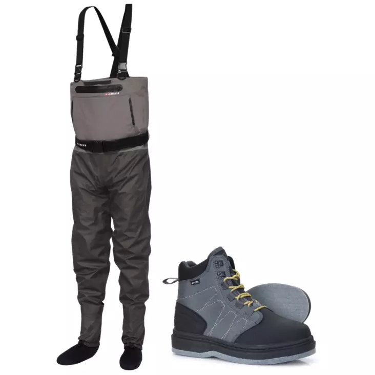 Greys Tital vadare och Vision Atom filt - vadarpaket - Vadarlånga byxor + sko -erbjudandepaket - TitMAto12 - 1