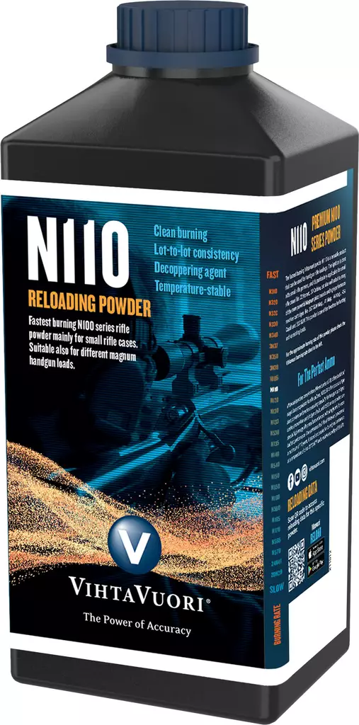 N110 Powder, Vihtavuori, 1 kg Container - Powders - 6420615700012 - 2