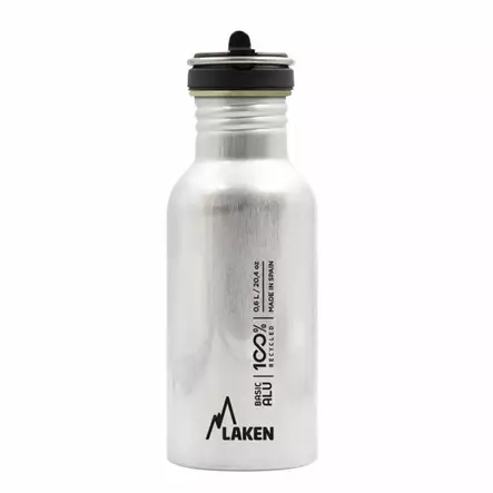 Laken Basic Flow Cap aluminiumbutel 0,6L, silver - Friluftsmåltider - 8412544058553 - 1