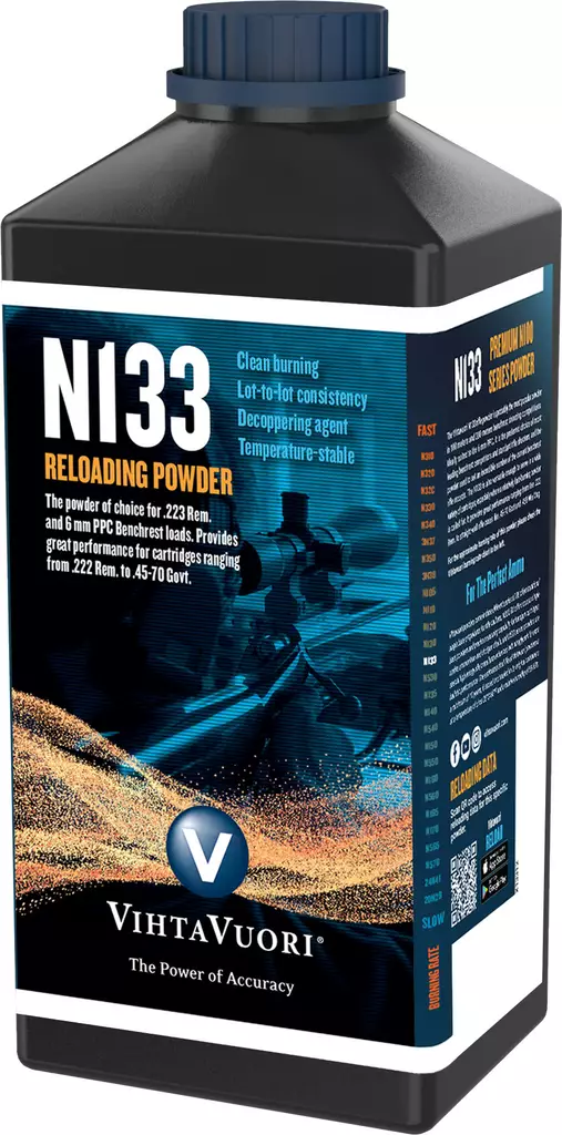 N133 Powder, Vihtavuori, 1 kg Canister - Powders - 6420615700043 - 2