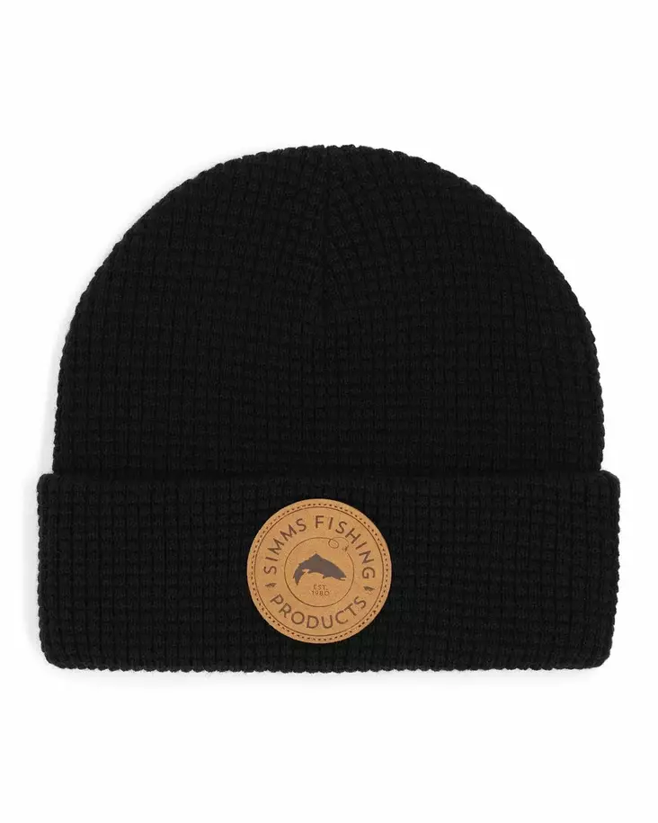 Simms Everyday Waffle Knit Beanie - Black - Hats and Caps - 694264657133 - 1