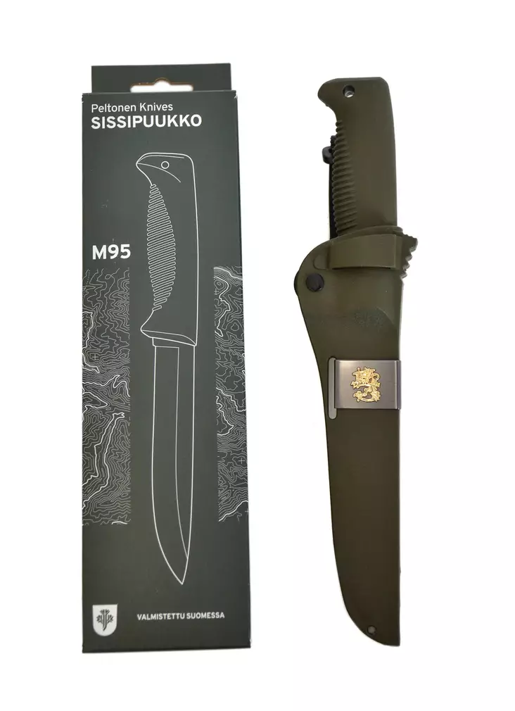 Sissipuukko Hunter M95, Grön + Vapenemblem - Knivar - 6429810840233 - 1