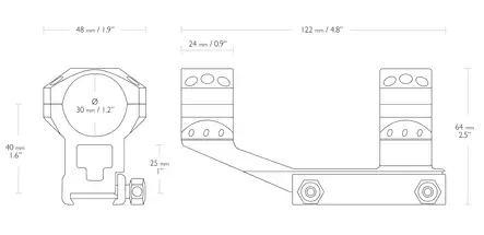 Hawke Tactical AR Cantilever 30mm High - Weaver / Picatinny - 5054492241354 - 2