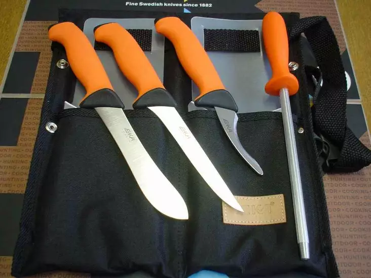 EKA Slaktningssats, orange handtag - Köttbehandlingsknivar - 7391537730434 - 1