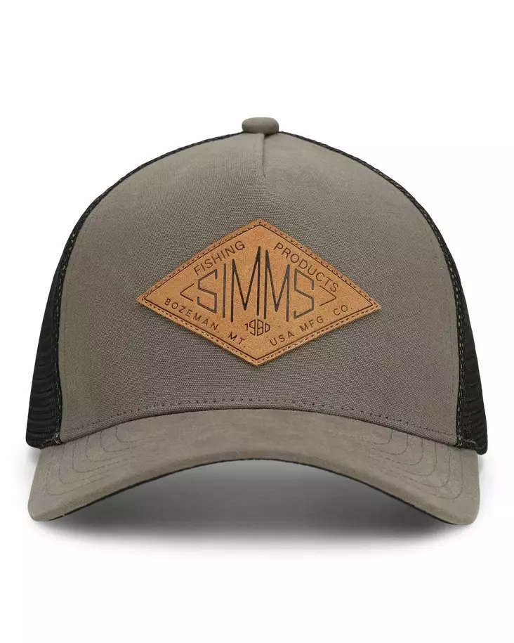 Simms Double Haul Icon Trucker Smokey Olive - Hats and Caps - 694264659045 - 1