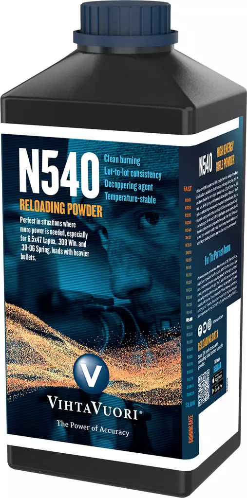 N540 krut, Vihtavuori, 1 kg burk - Krutvär - 6420615700456 - 2