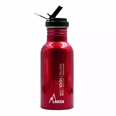 Laken Basic Flow Cap aluminium vattenflaska 0,6L, röd - Friluftsmåltider - 8412544058577 - 1