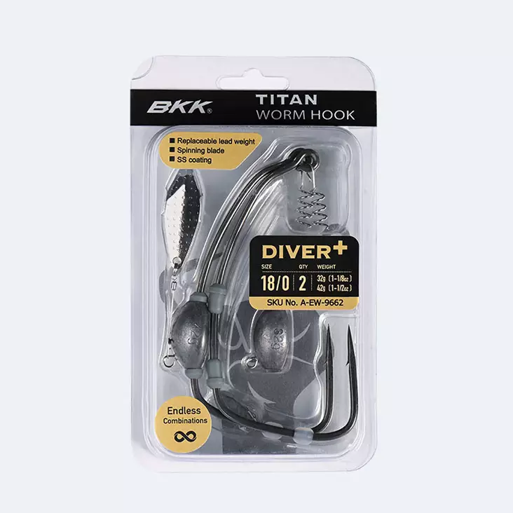 BKK Titan Diver+ Weighted Offset Hook - Locks, Scissors, Wigs, and Small Accessories - 6939067088437 - 1
