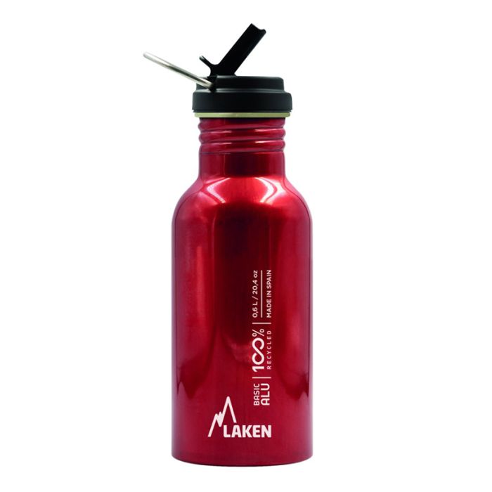 Laken Basic Flow Cap Aluminum Water Bottle 0.6L, Red - Outdoor Dining - 8412544058577 - 1
