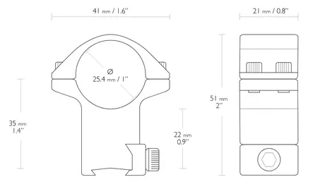 Hawke Scope Mounts 1" High 11mm - 11 mm - 5054492221028 - 3