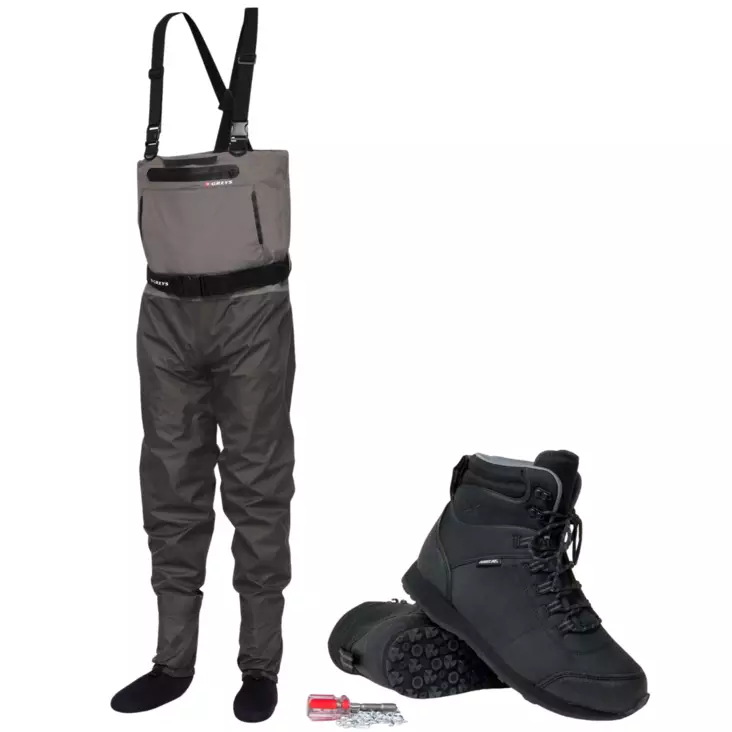 Greys Tital vadare och Guideline Kaitum vadarskor - vadarpaket - Vadarlånga byxor + sko -erbjudandepaket - TitMKait8 - 1