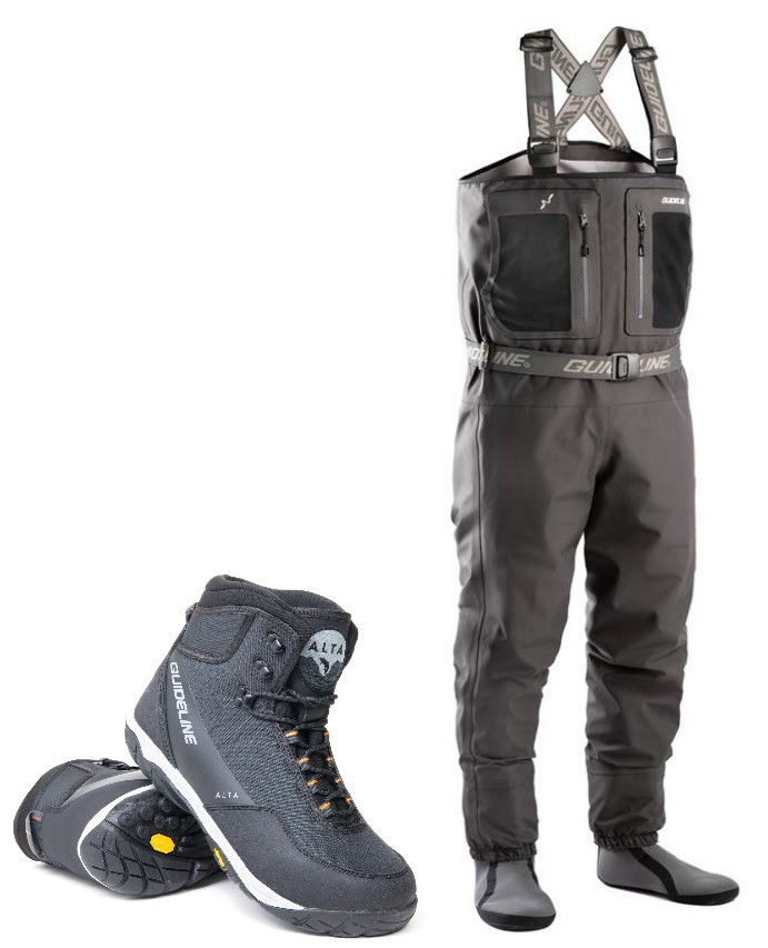 Guideline Laxa 2.0 vadarbynor och Guideline Alta NGx Vibram vadarskor - vadarpaket - Vadarlånga byxor + sko -erbjudandepaket - LaxaMAltaV9 - 1