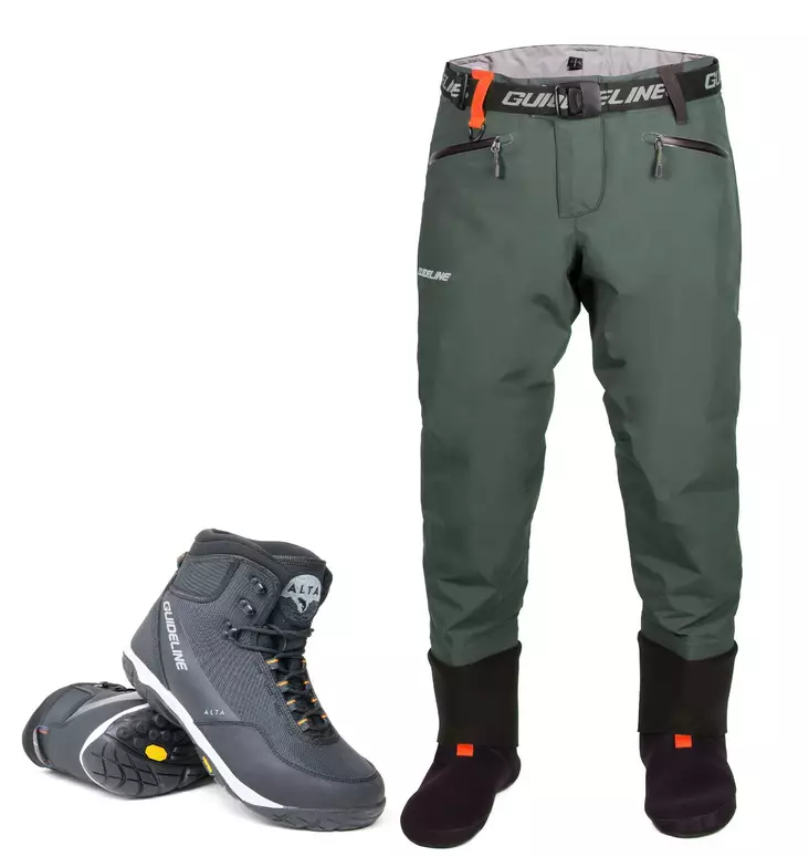 Guideline Laxa Waist Waders and Guideline Alta NGx Vibram Wading Boots - Wading Package - Waders + Boot Offer Packages - LaxaWSAltaV9 - 1