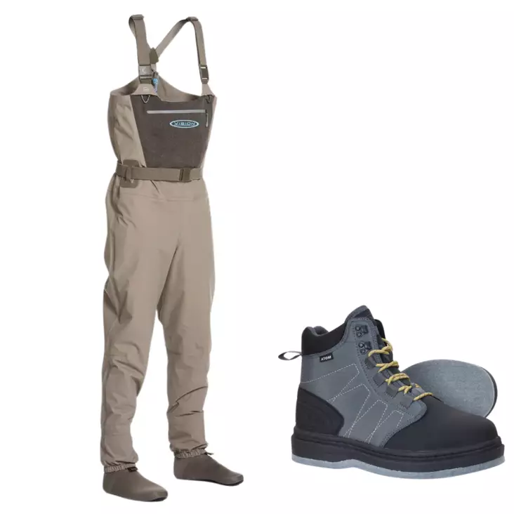 Vision Scout Strip 2.0 vadarbyxor och Vision Atom vadarskor med filt - vaderpaket - Vadarlånga byxor + sko -erbjudandepaket - ScoMAtoH9 - 1